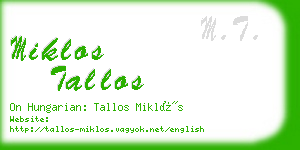 miklos tallos business card